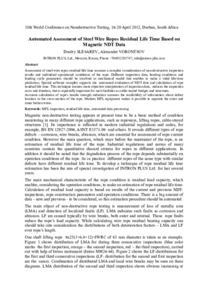 基于磁性无损检测数据的钢丝绳剩余寿命自动评估