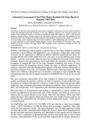 基于磁性无损检测数据的钢丝绳剩余寿命自动评估