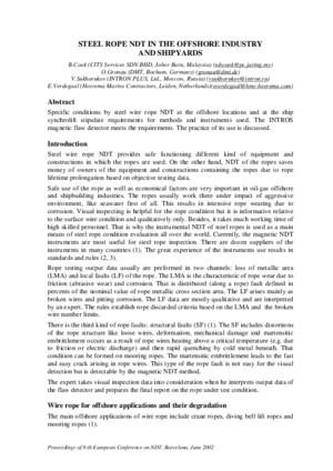 海上工业和造船厂的钢丝绳无损检测。——B.库克、O.格罗瑙、V.苏霍鲁科夫、E.维尔德加尔。