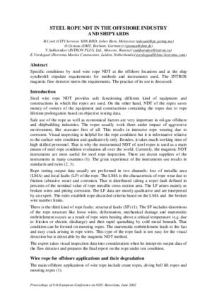 海上工业和造船厂的钢丝绳无损检测。——B.库克、O.格罗瑙、V.苏霍鲁科夫、E.维尔德加尔。